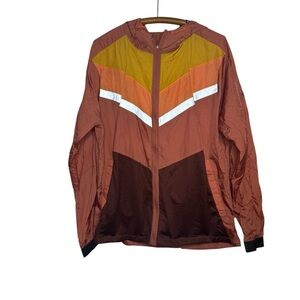 Nike Wild Run Orange Windrunner Jacket Reflective Lightweight Hooded Mens Sz L
